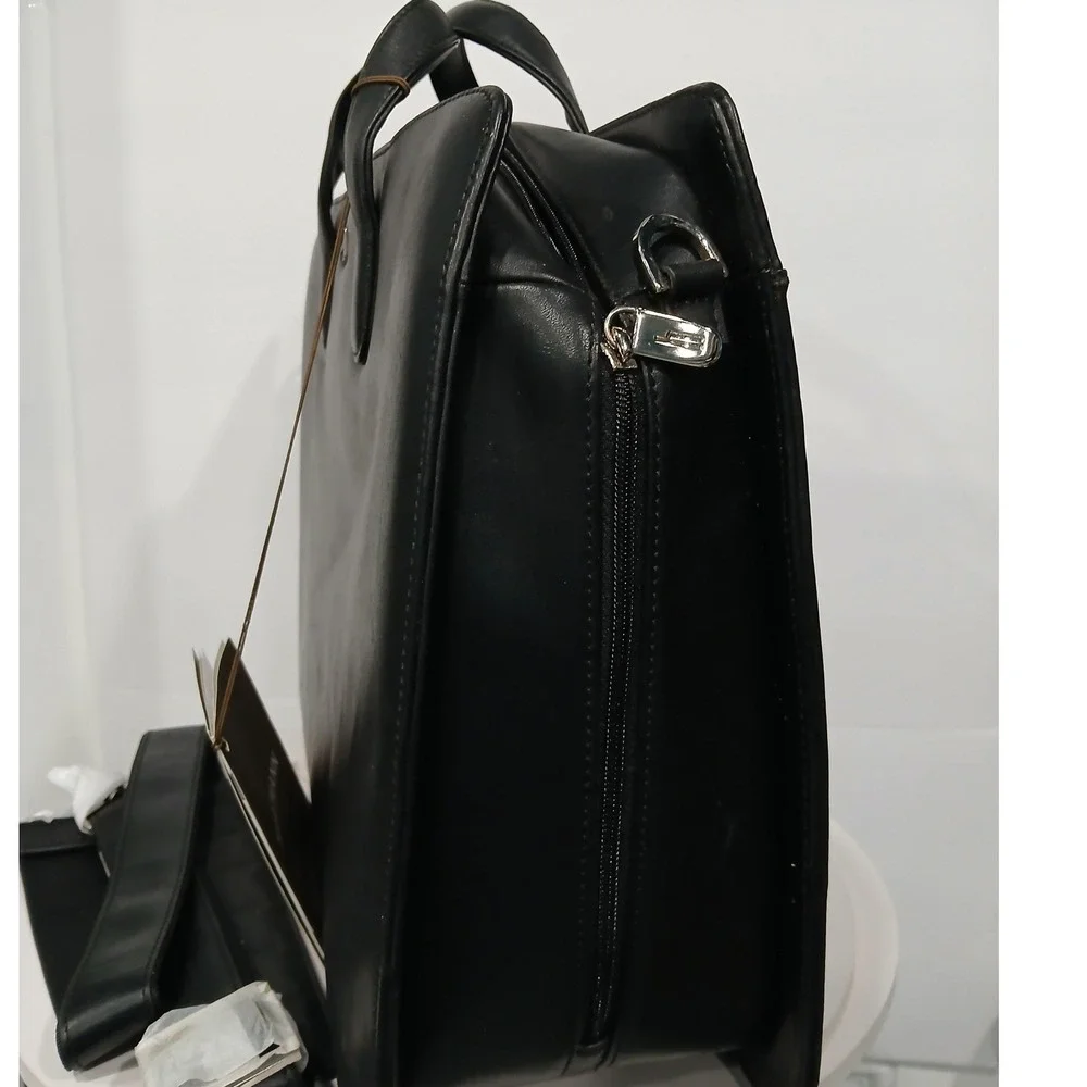 NEW Hartmann Limited Edition Black Leather Laptop Lawyer Briefcase Messenger Bag